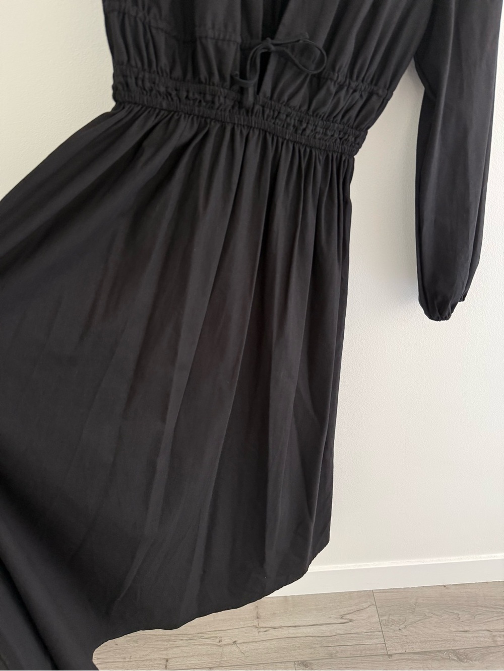Petal & Pup Cece Black Linen Blend Long Sleeve Maxi Dress Large - Picture 4 of 7